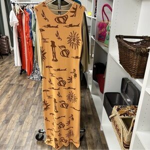 One and Only Collective Orange Beach Theme Dress Size Large Vacation Cruise